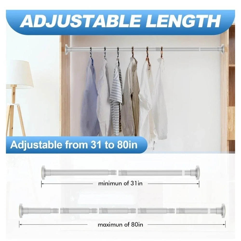 Matte Silver Shower Curtain Rod‎ 1